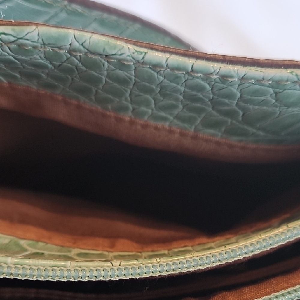 Chic Mint Green Crocodile-Embossed Shoulder Bag CLEARANCE - Picture 6 of 8